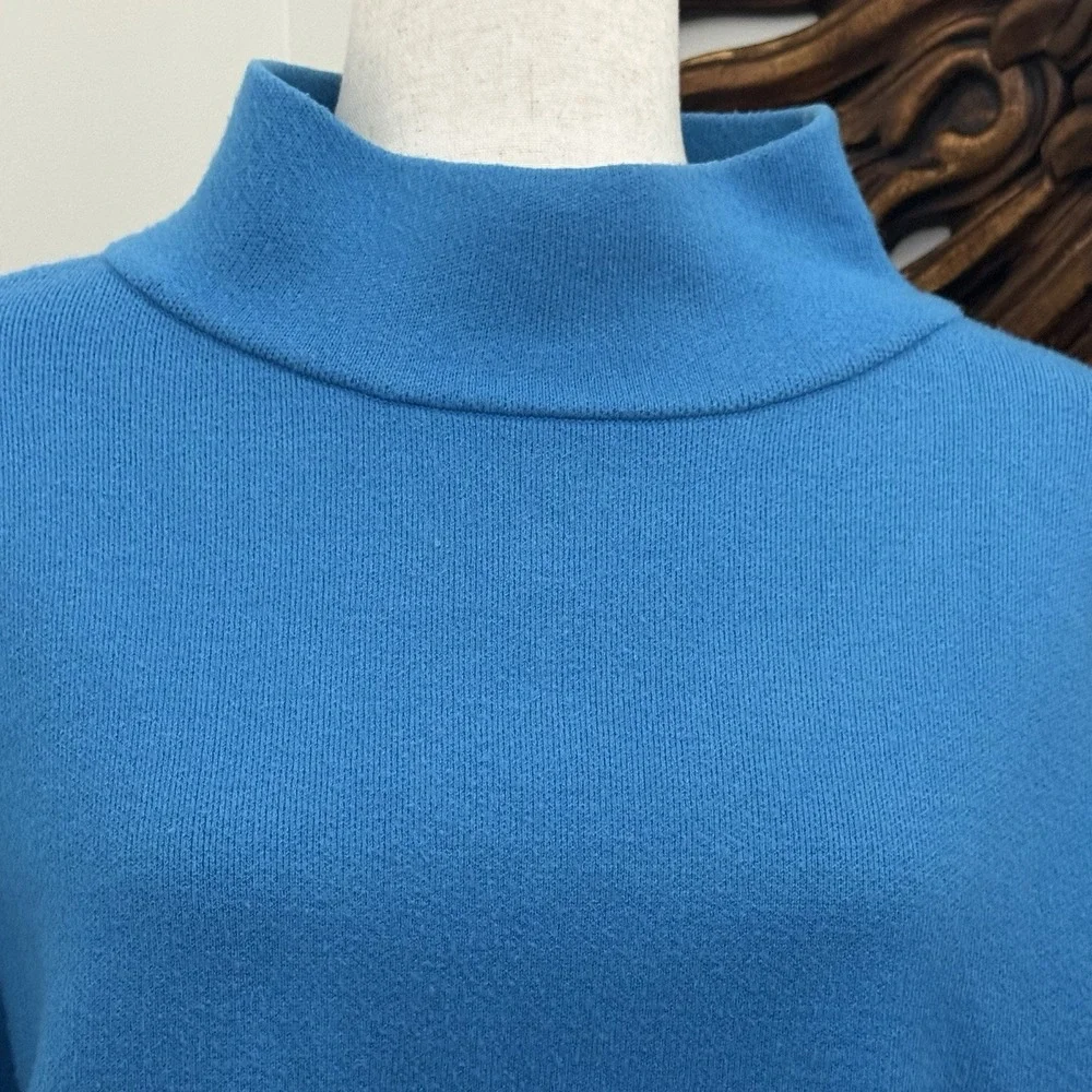 Maeve Anthropologie The Carys Mock-Neck Sweater Womens XS Turquoise Cropped F/W - Picture 2 of 8
